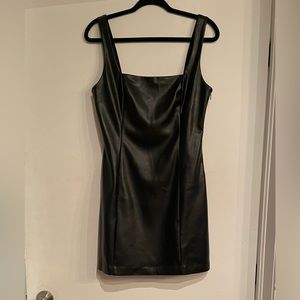 Faux Leather Mini Dress - M